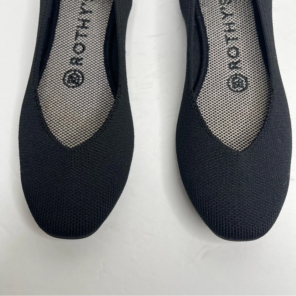 Rothy's The Square Black Women's Slip On Ballet Flat Shoes Textile Size 6